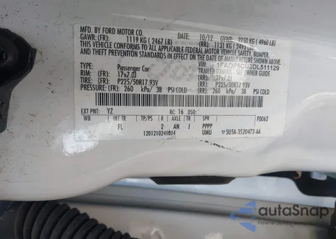 2013 Ford C-Max Energi Sel z USA, uszkodzony, nr VIN 1FADP5CU2DL511129